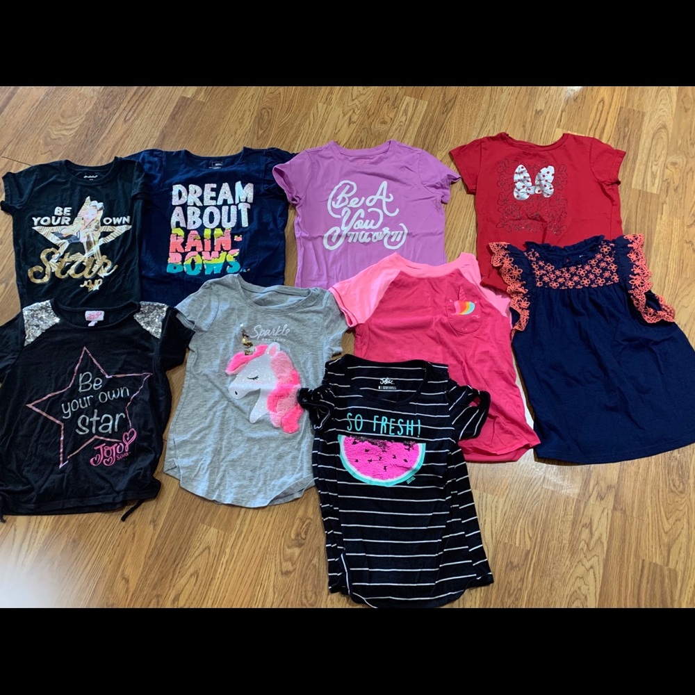 Girls Short sleeve shirts bundle size 8